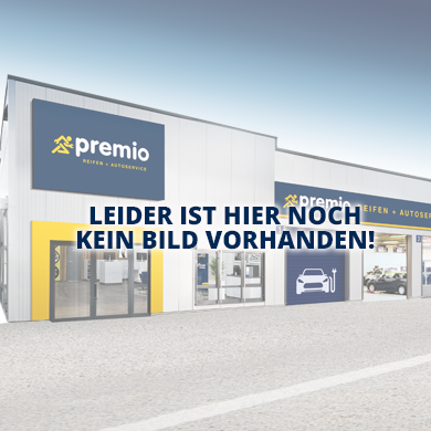 Reifen + Autoservice Pusch Premio Filiale mit Außenwerbung
